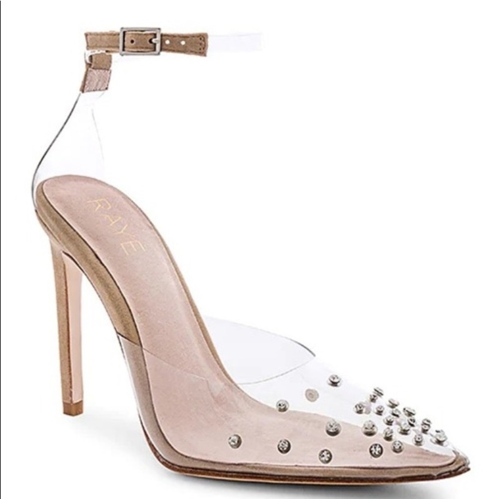 Tan rhinestone Glyn Heel by Raye